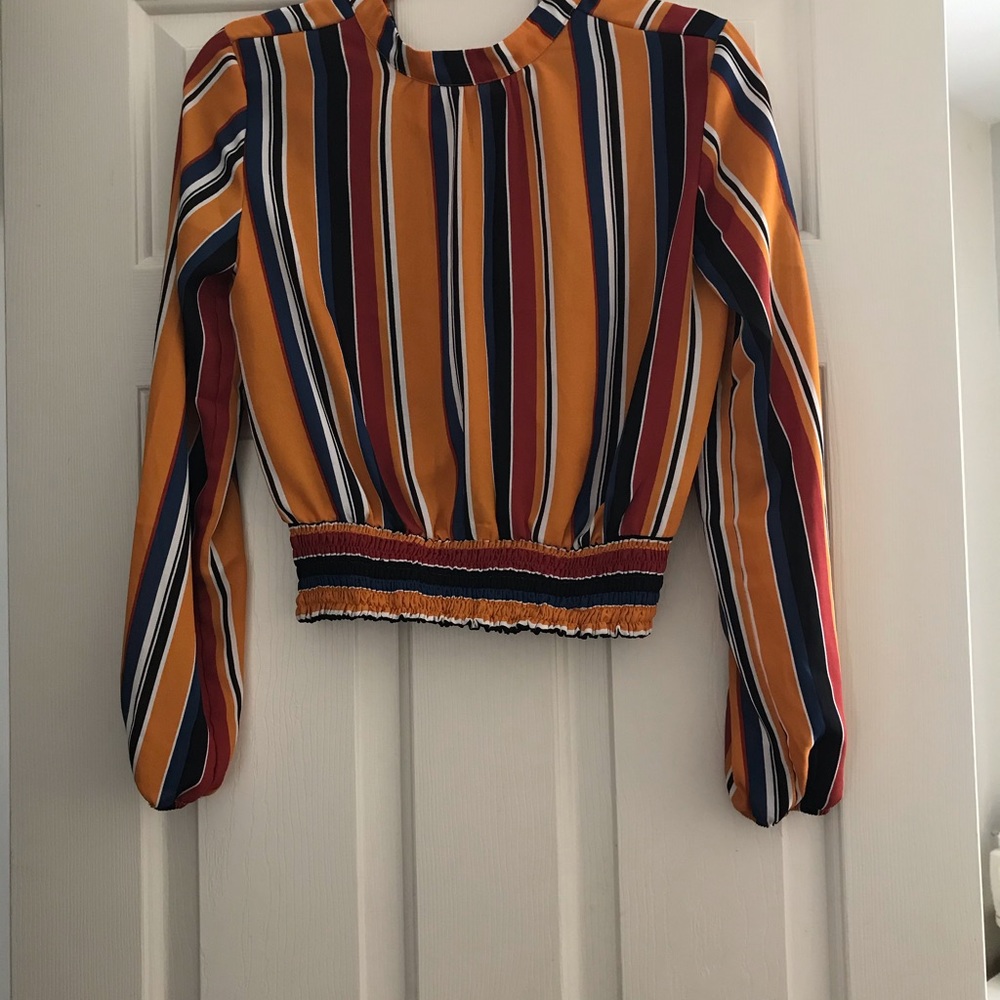 Stripped cropped blouse